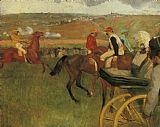 Edgar Degas Canvas Paintings - At the Races Gentlemen Jockeys